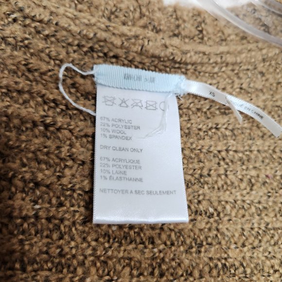 Anthropologie Kimchi Blue Camel Brown Knit Chunky Hooded Cardigan Women's XS - Picture 5 of 16